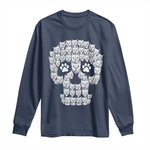 Funny Pitbull Skull Halloween Long Sleeve Shirt Bully Dog Lover Spooky Gift
