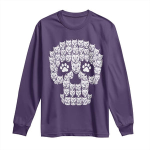 Funny Pitbull Skull Halloween Long Sleeve Shirt Bully Dog Lover Spooky Gift