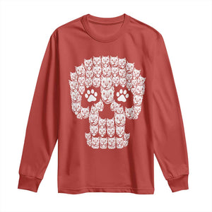 Funny Pitbull Skull Halloween Long Sleeve Shirt Bully Dog Lover Spooky Gift