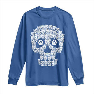 Funny Pitbull Skull Halloween Long Sleeve Shirt Bully Dog Lover Spooky Gift
