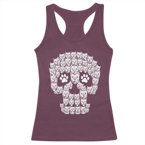 Funny Pitbull Skull Halloween Racerback Tank Top Bully Dog Lover Spooky Gift