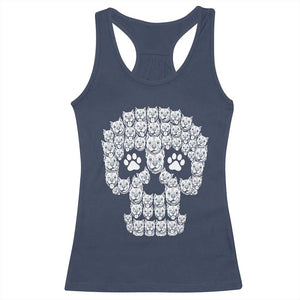 Funny Pitbull Skull Halloween Racerback Tank Top Bully Dog Lover Spooky Gift