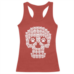 Funny Pitbull Skull Halloween Racerback Tank Top Bully Dog Lover Spooky Gift
