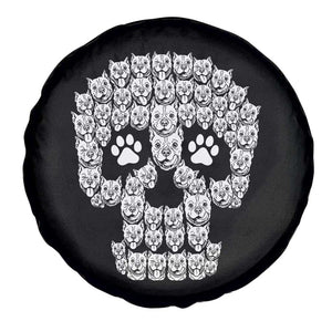 Funny Pitbull Skull Halloween Spare Tire Cover Bully Dog Lover Spooky Gift