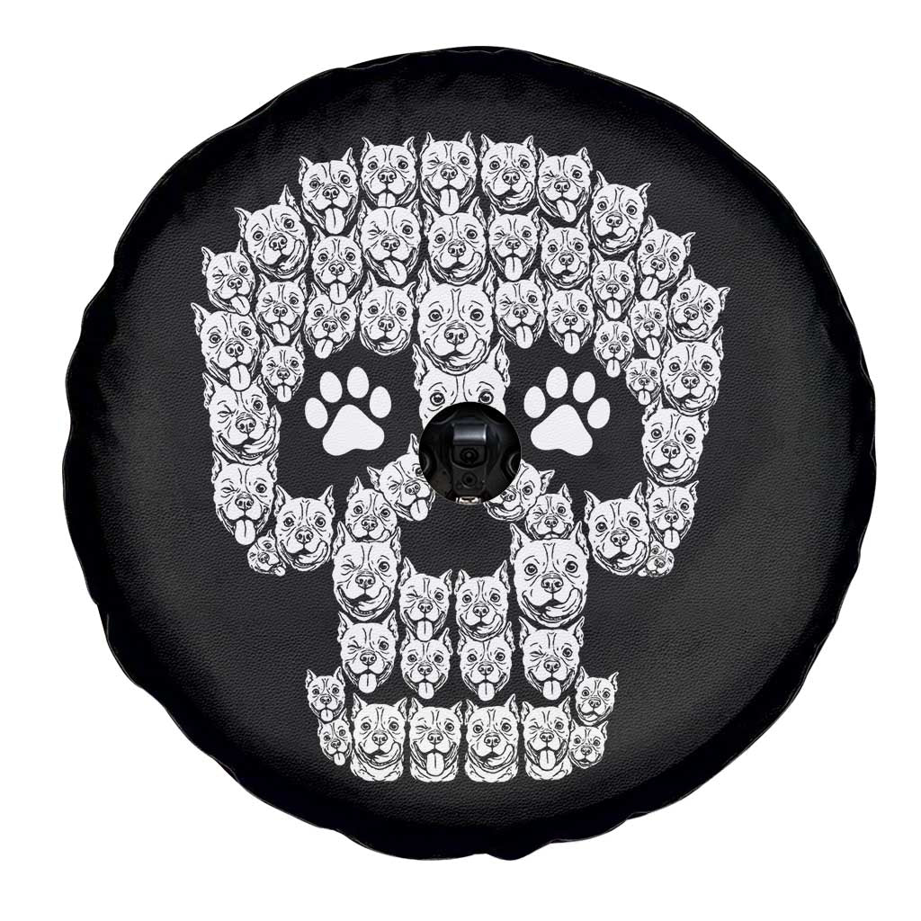 Funny Pitbull Skull Halloween Spare Tire Cover Bully Dog Lover Spooky Gift
