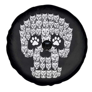 Funny Pitbull Skull Halloween Spare Tire Cover Bully Dog Lover Spooky Gift