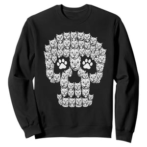 Funny Pitbull Skull Halloween Sweatshirt Bully Dog Lover Spooky Gift