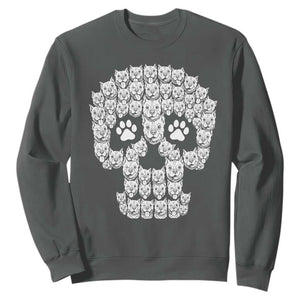 Funny Pitbull Skull Halloween Sweatshirt Bully Dog Lover Spooky Gift