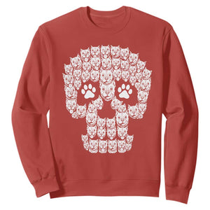 Funny Pitbull Skull Halloween Sweatshirt Bully Dog Lover Spooky Gift