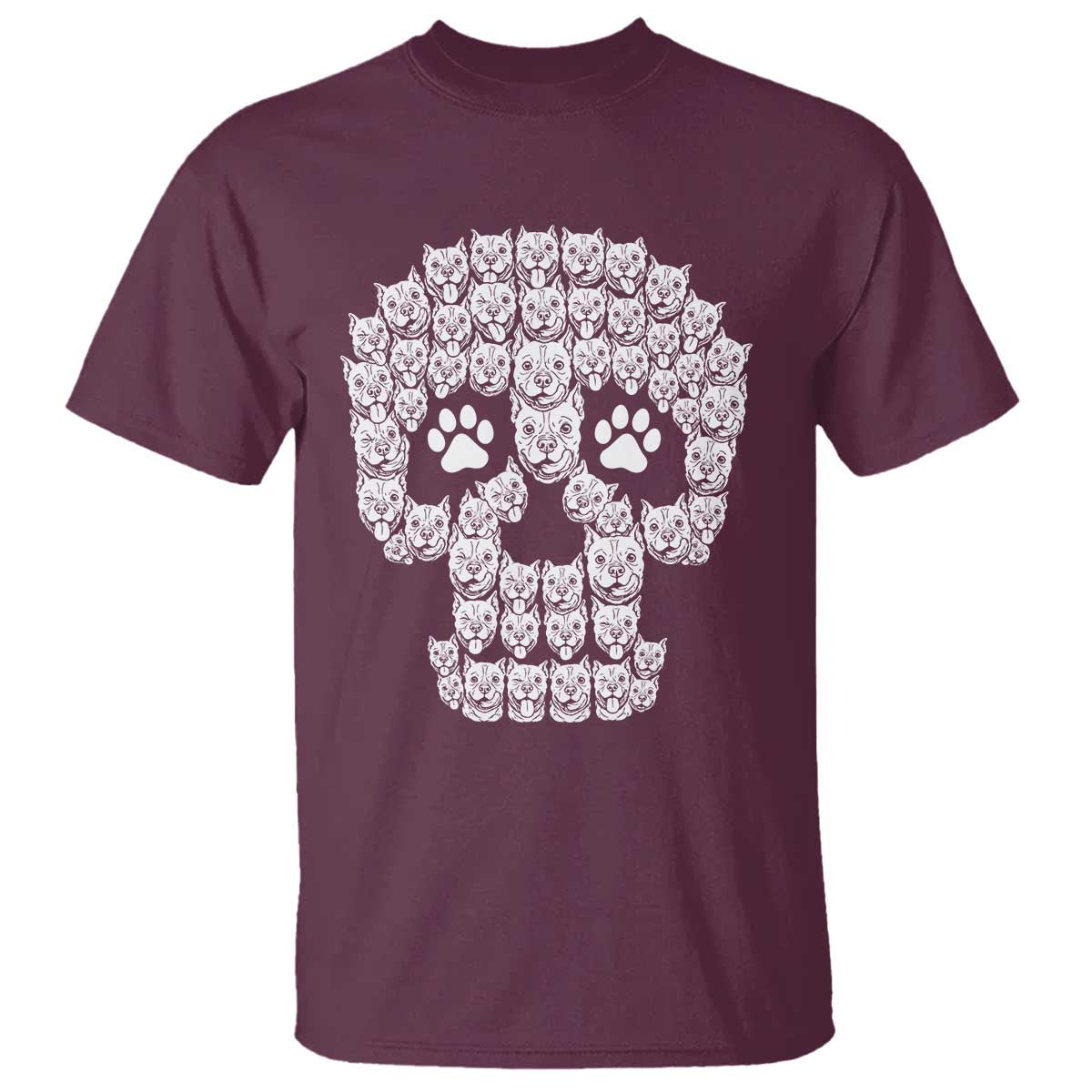 Funny Pitbull Skull Halloween T Shirt Bully Dog Lover Spooky Gift
