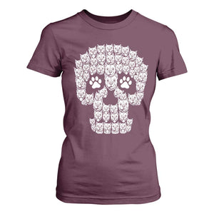 Funny Pitbull Skull Halloween T Shirt For Women Bully Dog Lover Spooky Gift