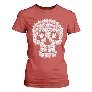 Funny Pitbull Skull Halloween T Shirt For Women Bully Dog Lover Spooky Gift