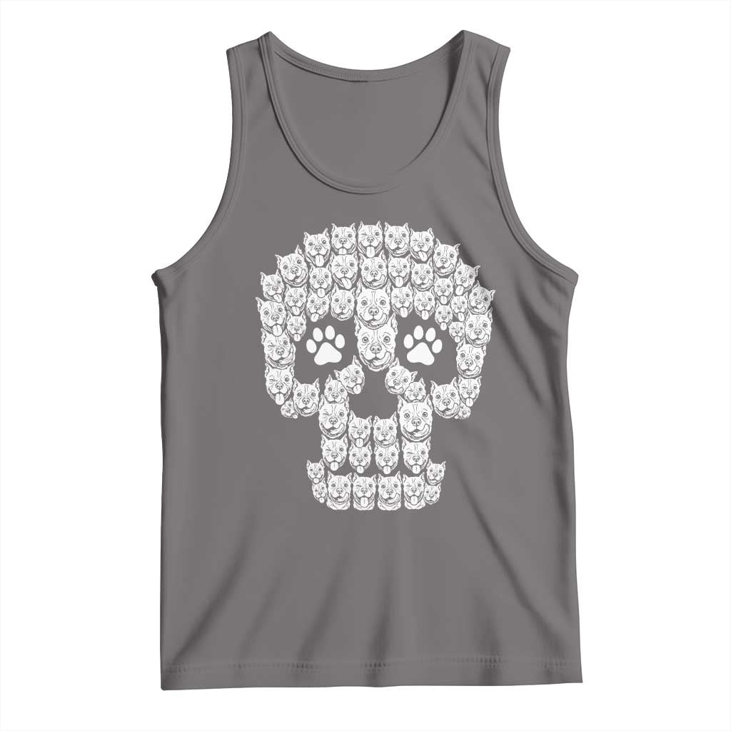 Funny Pitbull Skull Halloween Tank Top Bully Dog Lover Spooky Gift