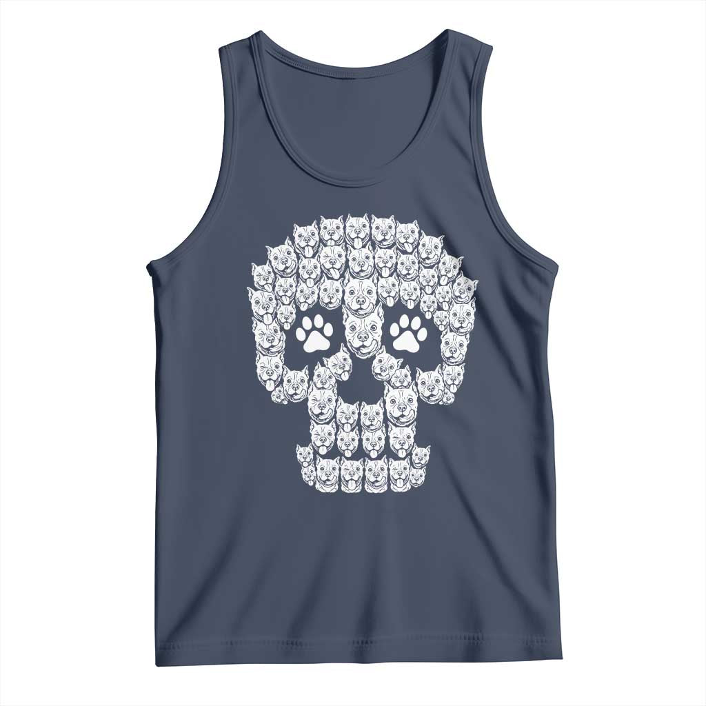 Funny Pitbull Skull Halloween Tank Top Bully Dog Lover Spooky Gift