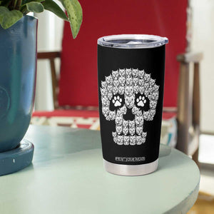 Funny Pitbull Skull Halloween Tumbler Cup Bully Dog Lover Spooky Gift