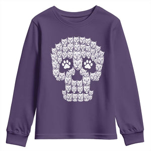 Funny Pitbull Skull Halloween Youth Sweatshirt Bully Dog Lover Spooky Gift