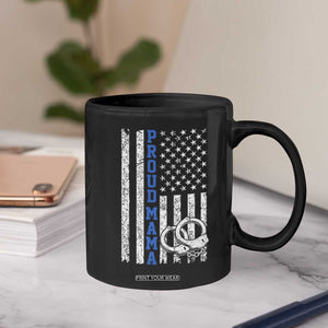 Proud Police Mom Coffee Mug Patriotic Flag Handcuffs Law Enforcement Gift