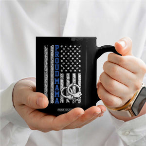 Proud Police Mom Coffee Mug Patriotic Flag Handcuffs Law Enforcement Gift