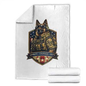 Tactical K9 German Shepherd Dog Throw Blanket Loyalty Courage Duty Patriotic Flag Gift