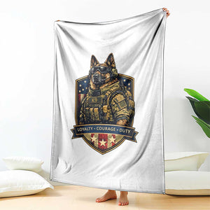 Tactical K9 German Shepherd Dog Throw Blanket Loyalty Courage Duty Patriotic Flag Gift