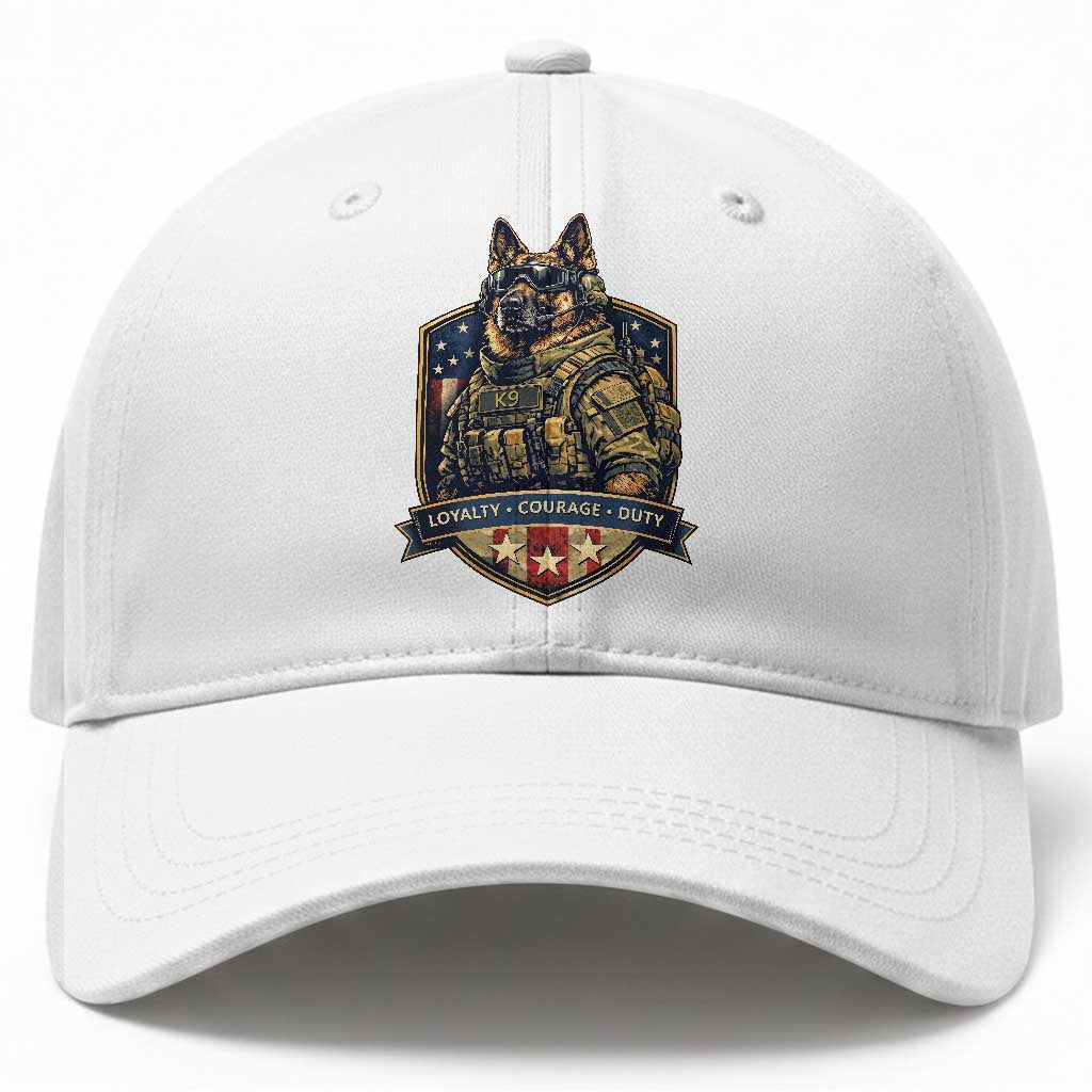 Tactical K9 German Shepherd Dog Baseball Cap Loyalty Courage Duty Patriotic Flag Gift