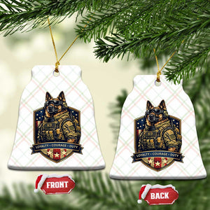 Tactical K9 German Shepherd Dog Ceramic Ornament Loyalty Courage Duty Patriotic Flag Gift