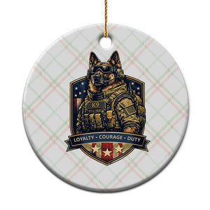 Tactical K9 German Shepherd Dog Ceramic Ornament Loyalty Courage Duty Patriotic Flag Gift