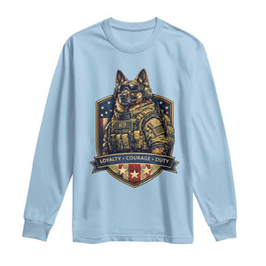 Tactical K9 German Shepherd Dog Long Sleeve Shirt Loyalty Courage Duty Patriotic Flag Gift