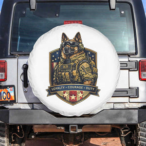 Tactical K9 German Shepherd Dog Spare Tire Cover Loyalty Courage Duty Patriotic Flag Gift