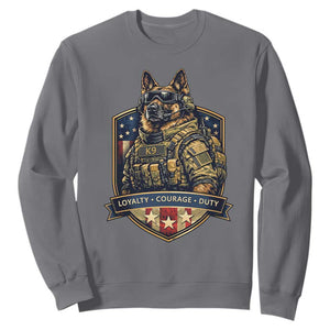 Tactical K9 German Shepherd Dog Sweatshirt Loyalty Courage Duty Patriotic Flag Gift
