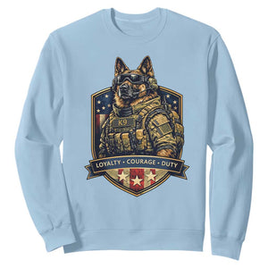 Tactical K9 German Shepherd Dog Sweatshirt Loyalty Courage Duty Patriotic Flag Gift