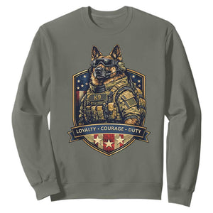 Tactical K9 German Shepherd Dog Sweatshirt Loyalty Courage Duty Patriotic Flag Gift