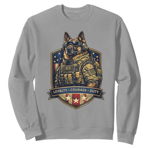 Tactical K9 German Shepherd Dog Sweatshirt Loyalty Courage Duty Patriotic Flag Gift