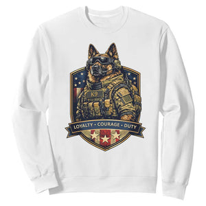 Tactical K9 German Shepherd Dog Sweatshirt Loyalty Courage Duty Patriotic Flag Gift