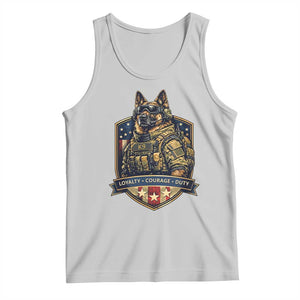 Tactical K9 German Shepherd Dog Tank Top Loyalty Courage Duty Patriotic Flag Gift