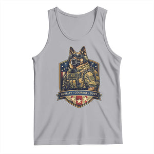 Tactical K9 German Shepherd Dog Tank Top Loyalty Courage Duty Patriotic Flag Gift