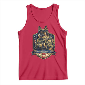 Tactical K9 German Shepherd Dog Tank Top Loyalty Courage Duty Patriotic Flag Gift