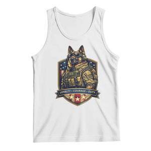 Tactical K9 German Shepherd Dog Tank Top Loyalty Courage Duty Patriotic Flag Gift
