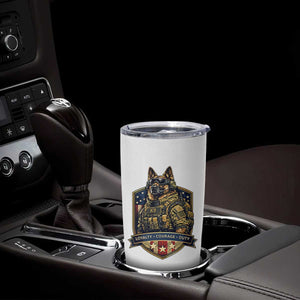 Tactical K9 German Shepherd Dog Tumbler Cup Loyalty Courage Duty Patriotic Flag Gift
