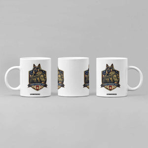 Tactical K9 German Shepherd Dog Coffee Mug Loyalty Courage Duty Patriotic Flag Gift
