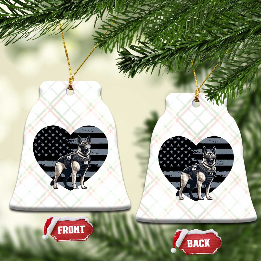 German Shepherd K9 Tactical Dog Ceramic Ornament Patriotic Police K9 Law Enforcement Gift