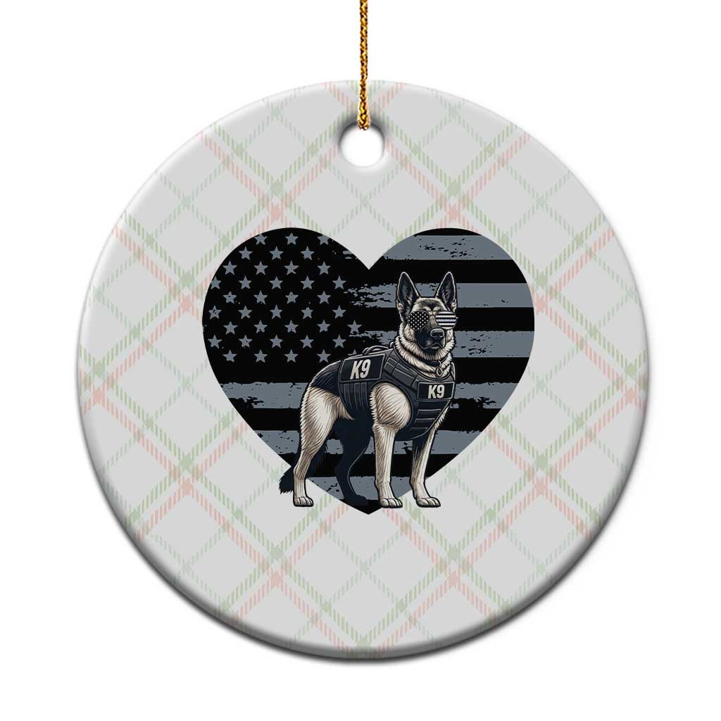German Shepherd K9 Tactical Dog Ceramic Ornament Patriotic Police K9 Law Enforcement Gift