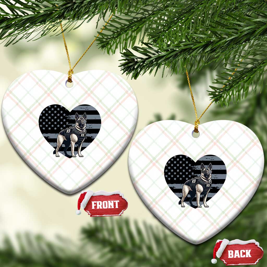 German Shepherd K9 Tactical Dog Ceramic Ornament Patriotic Police K9 Law Enforcement Gift
