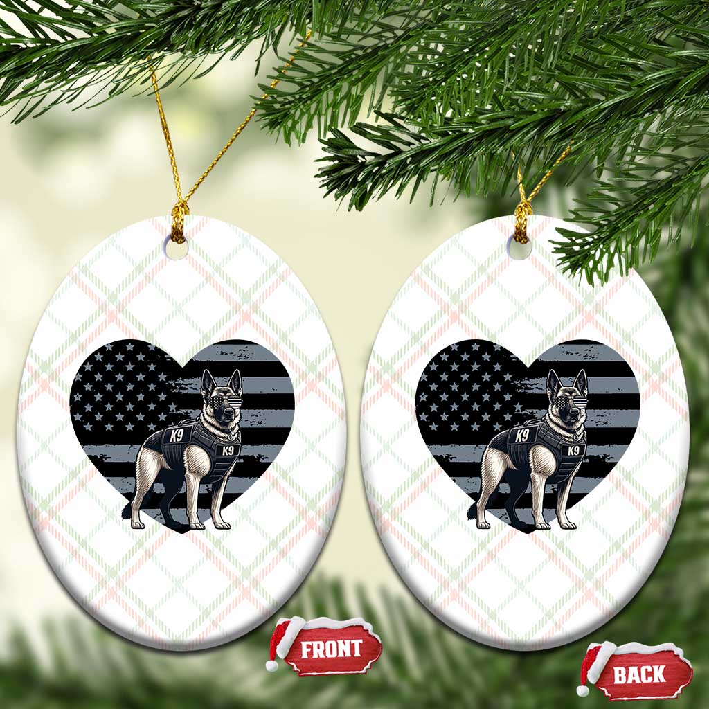 German Shepherd K9 Tactical Dog Ceramic Ornament Patriotic Police K9 Law Enforcement Gift