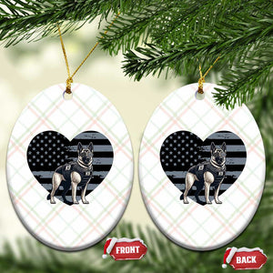 German Shepherd K9 Tactical Dog Ceramic Ornament Patriotic Police K9 Law Enforcement Gift