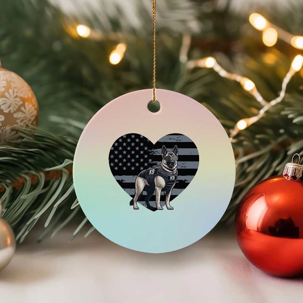 German Shepherd K9 Tactical Dog Ceramic Ornament Patriotic Police K9 Law Enforcement Gift