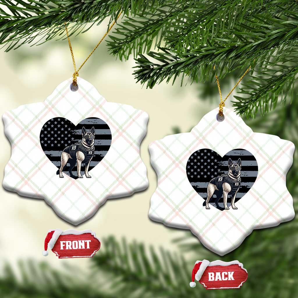 German Shepherd K9 Tactical Dog Ceramic Ornament Patriotic Police K9 Law Enforcement Gift