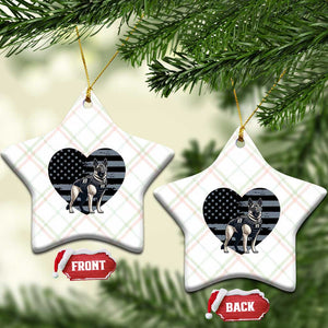 German Shepherd K9 Tactical Dog Ceramic Ornament Patriotic Police K9 Law Enforcement Gift
