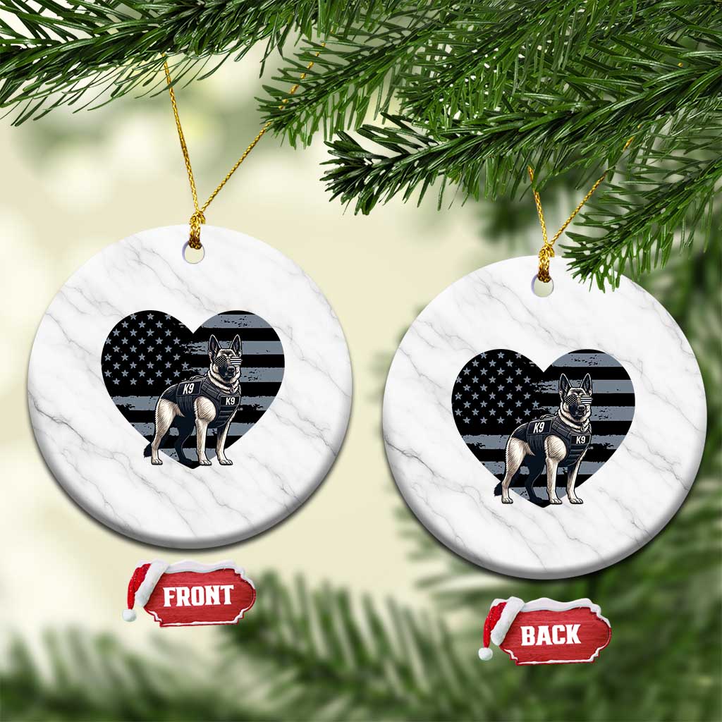 German Shepherd K9 Tactical Dog Ceramic Ornament Patriotic Police K9 Law Enforcement Gift