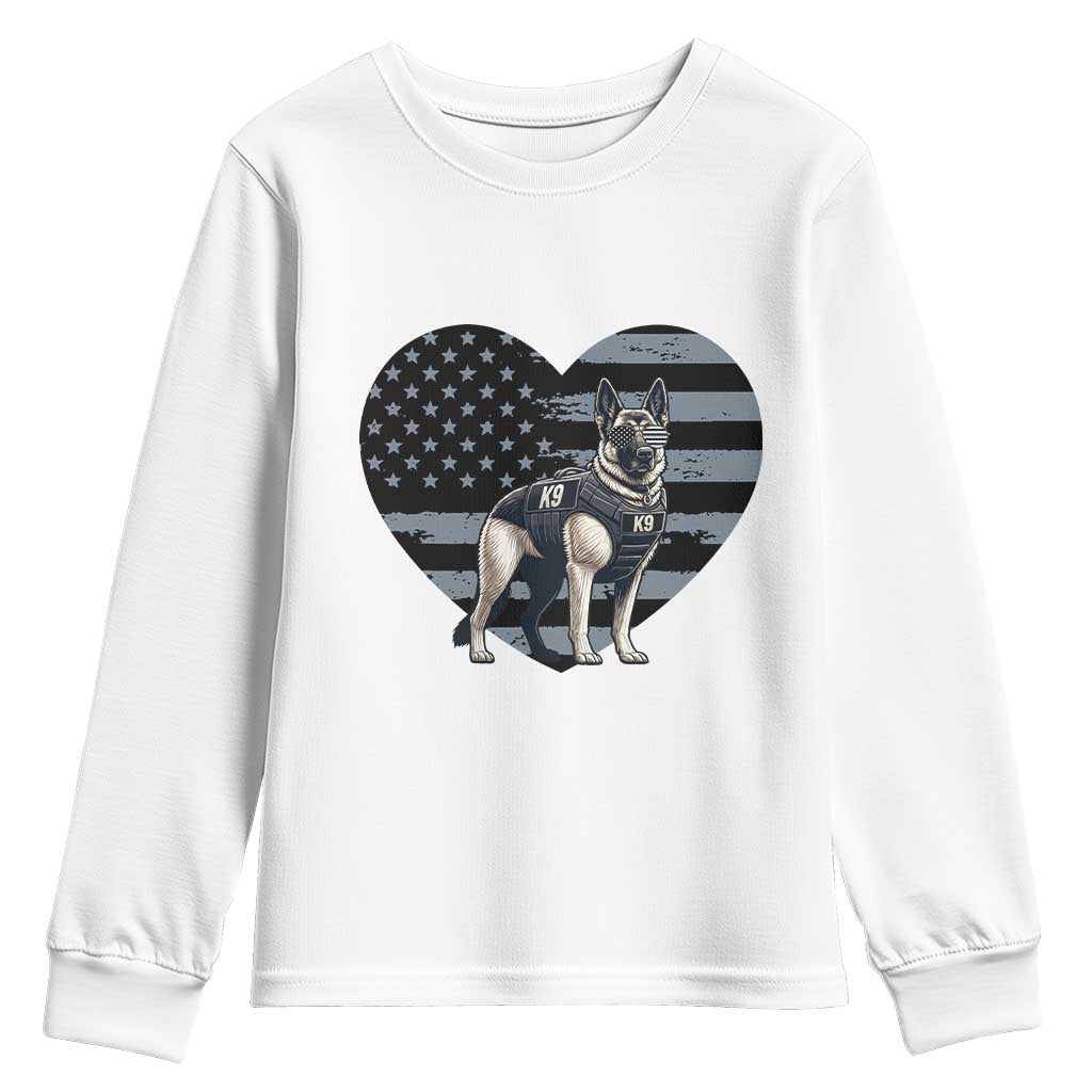 German Shepherd K9 Tactical Dog Youth Sweatshirt Patriotic Police K9 Law Enforcement Gift